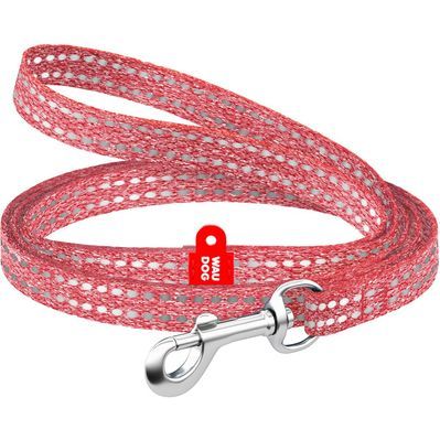 Повідок для котів WAUDOG Re-cotton світловідбивний XS 200х1 см червоний (16443)