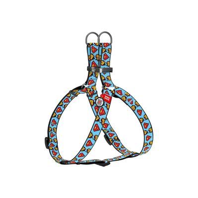 Шлея для собак WAUDOG Nylon з QR паспортом анатомічна "Супермен" L (0725-2005)