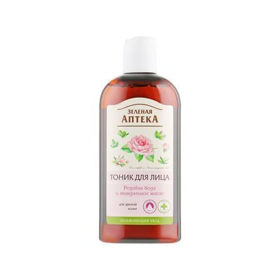 Тонік для обличчя Зелена Аптека Рожева вода та мигдальна олія 200 мл (4823015929694)