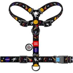 Шлея для собак WAUDOG Nylon з QR паспортом анатомічна H-подібна "NASA" L (5543)