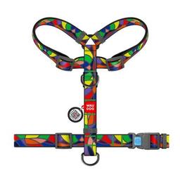 Шлея для собак WAUDOG Nylon з QR паспортом анатомічна H-подібна "Вітраж" M (5579)