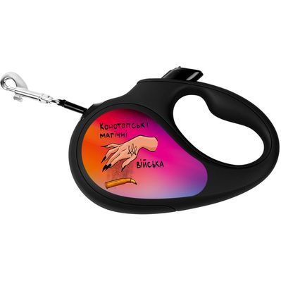 Повідок для собак WAUDOG R-leash Конотопські магічні війська світловідбиваюча стрічка M 5 м (8125-0232-01)