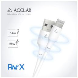 Дата кабель USB 2.0 AM to Lightning 1.2m PwrX 20W ACCLAB (1283126559549)