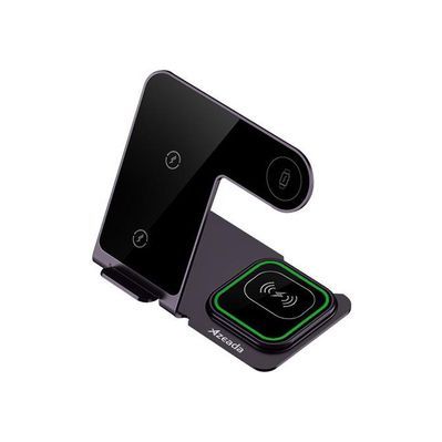 Зарядний пристрій Proda Azeada Metal 15W 3 in 1 PD-W19 Black (PD-W19-BK)