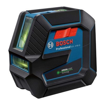 Лазерний нівелір Bosch Professional GCL 2-50 G, до 15 м, з тримачем RM 10, затиском DK 10, мішенню, кейс (0.601.066.M02)