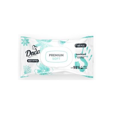 Дитячі вологі серветки Dada Premium Soft, з клапаном, 100 шт (4823071659757)