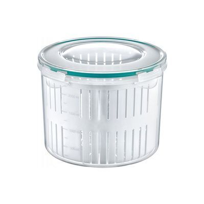 Харчовий контейнер Irak Plastik Fresh круглий 2,5 л з друшляком прозорий (5233)