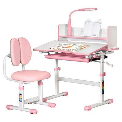 Парта со стулом ErgoKids Pink (+полка+лампа) (BD-24 PN)