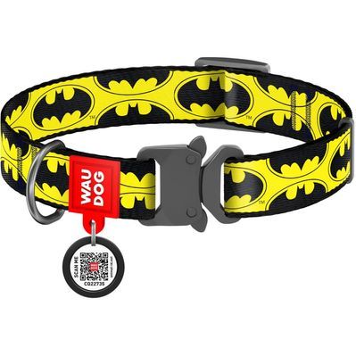 Нашийник для тварин WAUDOG Nylon "Бетмен Лого" металічна пряжка-фастекс XL (0026-2001)