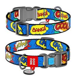 Ошейник для животных WAUDOG Nylon "ВАУ" пластиковый фастекс L (4719)