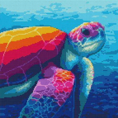 Картина по номерам Santi Черепаха, 40*40 см на підрамнику, Алмазна (954517)