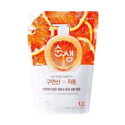 Засіб для ручного миття посуду Aekyung Soonsaem Citric Acid Grapefruit Запаска 1.2 л (8801046303207)
