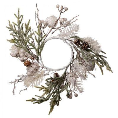 Рождественский венок YES! Fun с белыми шарами, 11 см (974779)