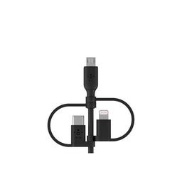 Дата кабель USB 2.0 AM to Lightning + Micro 5P + Type-C 1.0m black Belkin (CAC001BT1MBK)