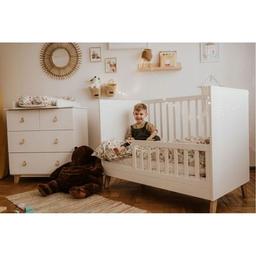 Ліжечко Klups Noah з перегородкою 120 х 60 см Біле (NOAH1)