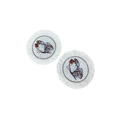 Серветка на стіл Прованс набір під чашку Метелик блакитний D-14 см 2 шт (4823093439221)