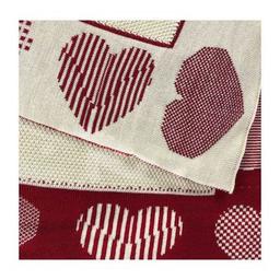 Плед Прованс вязаный Сердца 100х150 см (4823093436794)