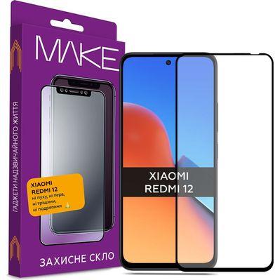 Стекло защитное MAKE Xiaomi Redmi 12 (MGF-XR12)