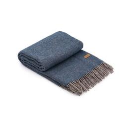 Плед Ardesto Leonardo Doubleface 100% вовна 140x200 см тауп-синій (ART0405LD)