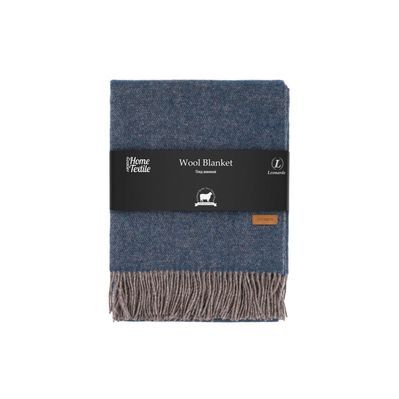 Плед Ardesto Leonardo Doubleface 100% вовна 140x200 см тауп-синій (ART0405LD)