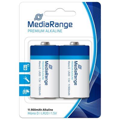 Батарейка Mediarange D LR20 1.5V Premium Alkaline Batteries, Mono, Pack 2 (MRBAT109)