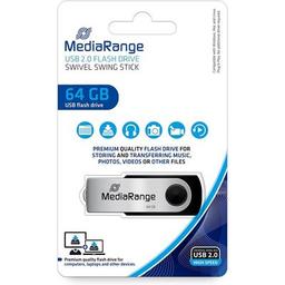 USB флеш накопитель Mediarange 64GB Black/Silver USB 2.0 (MR912)