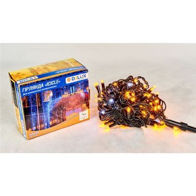 Гірлянда Delux ICICLE 108LED 2x1 м Білий flash Жовтий/Чорний IP44 (90015180)