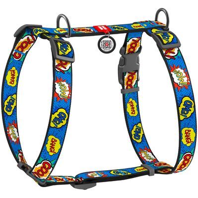 Шлея для собак WAUDOG Nylon анатомічна H-подібна "ВАУ" М (5535)