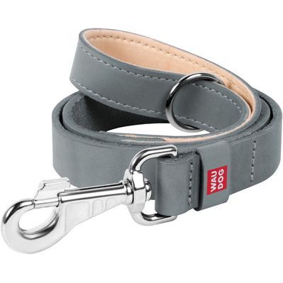 Повідок для собак WAUDOG Classic шкіряний Ш 20 мм Д 122 см сірий (081411)