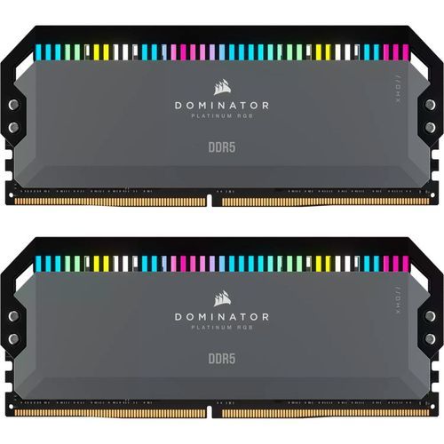 Модуль пам'яті для комп'ютера DDR5 32GB (2x16GB) 6000 MHz Dominator Platinum RGB Gray Corsair (CMT32GX5M2D6000Z36)
