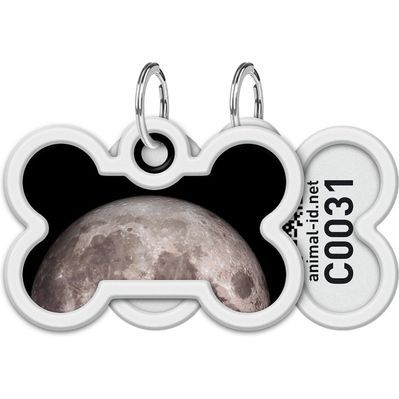 Адресник для тварин WAUDOG Smart ID з QR паспортом "Місяць", кістка 40х28 мм (231-4030)