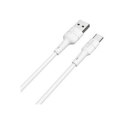 Дата кабель USB 2.0 AM to Type-C 1.0m BX30 Silicone 3A White BOROFONE (BX30CW)