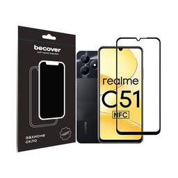 Стекло защитное BeCover Realme C51 Black (710301)