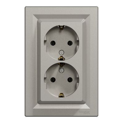 Розетка Schneider Electric ASFORA із заземленням подвійна бронза 16А (EPH9900169)