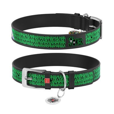 Нашийник для тварин WAUDOG Design з QR паспортом "Джокер" XL Ш 35 мм Д 46-59 см чорний (0035-1001-01)