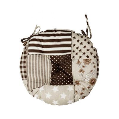Подушка на стілець Прованс Печворк коричневий Господиня D-40 см (4823093451230)