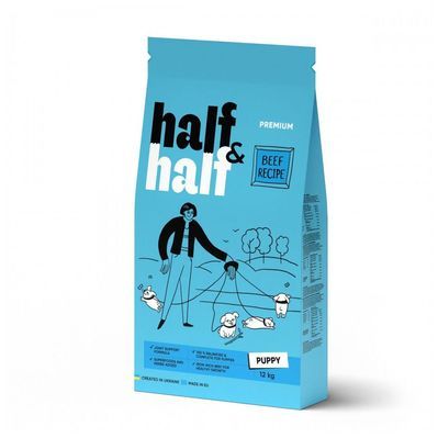 Сухий корм для собак Half&Half для цуценят усіх порід з яловичиною 12 кг (4820261920710)