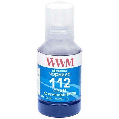 Чорнило WWM Epson L11160/6490 №112 140г Cyan pigmented (E112CP)