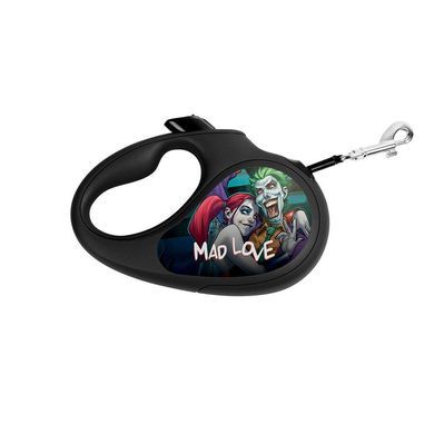 Повідок для собак WAUDOG R-leash "Божевільне кохання" світловідбивна стрічка XS до 12 кг 3 м чорний (8123-1013-01)