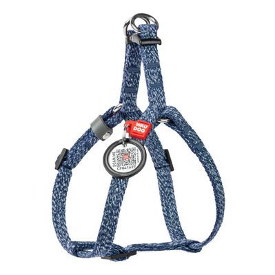 Шлея для котів WAUDOG Re-cotton з QR паспортом пластиковий фастекс XS синій (167012)
