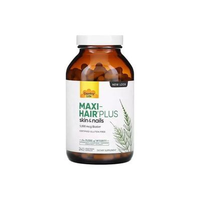 Вітамінно-мінеральний комплекс Country Life Комплекс для Зростання та Зміцнення Волосся, 5000 мкг, Maxi-Hair Plus, (CLF5046)
