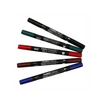 Художній маркер Marvy Червоний, д/св. тканин, двосторонній, 0,75мм, 1-2мм, 122-S, Fabric ball&Brush (028617122229)