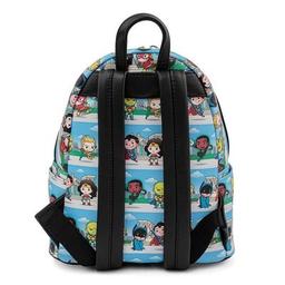 Рюкзак школьный Loungefly DC - Superheroes Chibi Lineup AOP Mini Backpack (DCCBK0062)