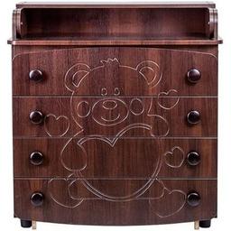 Комод-пеленатор Angelo Мишка с сердцем (орех) 90х51х90 (14003)