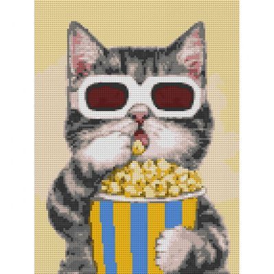 Картина по номерам Santi Кіт-кіноман 30*40 см алмазна мозаїка (954709)