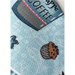 Рушник Прованс вафельний Кава бірюза 45х60 см (4823093452466)