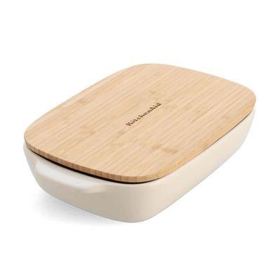 Форма для выпечки KitchenAid з кришкою керамогранітна 1,9 л Кремова (CC006107-001)