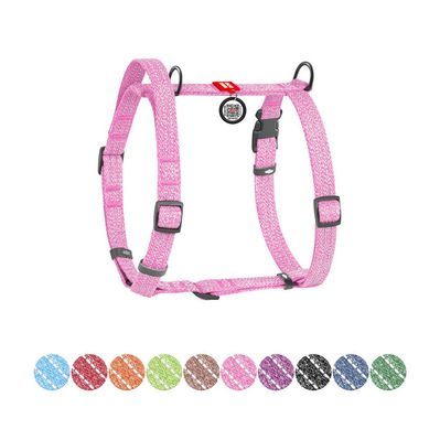 Шлея для собак WAUDOG Н-подібна Re-cotton з QR паспортом, світловідбивна L рожева (25937)