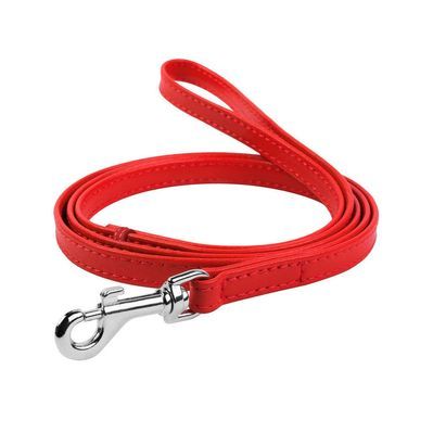 Повідок для собак WAUDOG Glamour шкіряний XS червоний (33723)