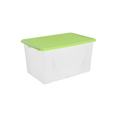 Контейнер для зберігання Алеана Прозорий із салатовою кришкою 40 л (алн 122044/олива)
